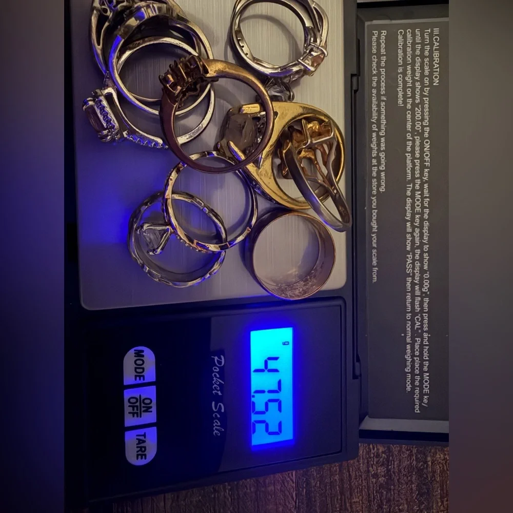 Scrap rings lot over 47 grams some wearable some marked 925 sterling silver - Picture 2 of 6